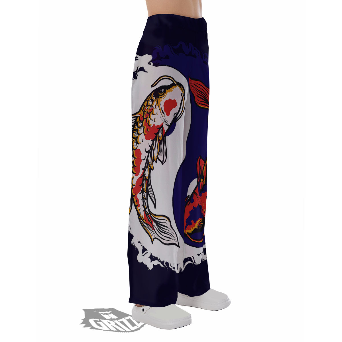 Carp Koi Fish Yin And Yang Print Pajama Pants-grizzshop