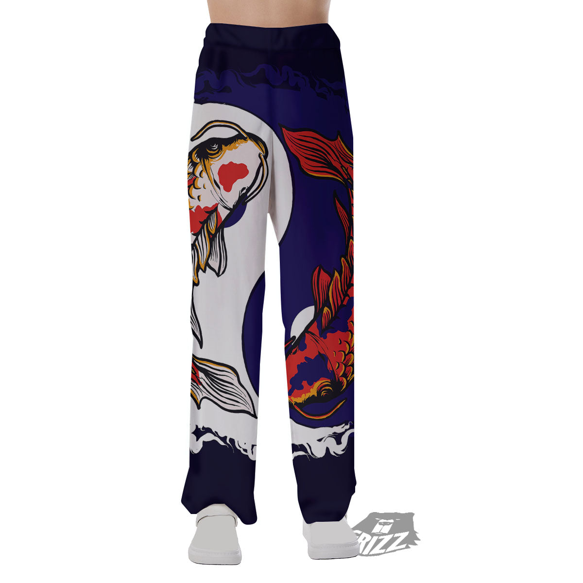 Carp Koi Fish Yin And Yang Print Pajama Pants-grizzshop