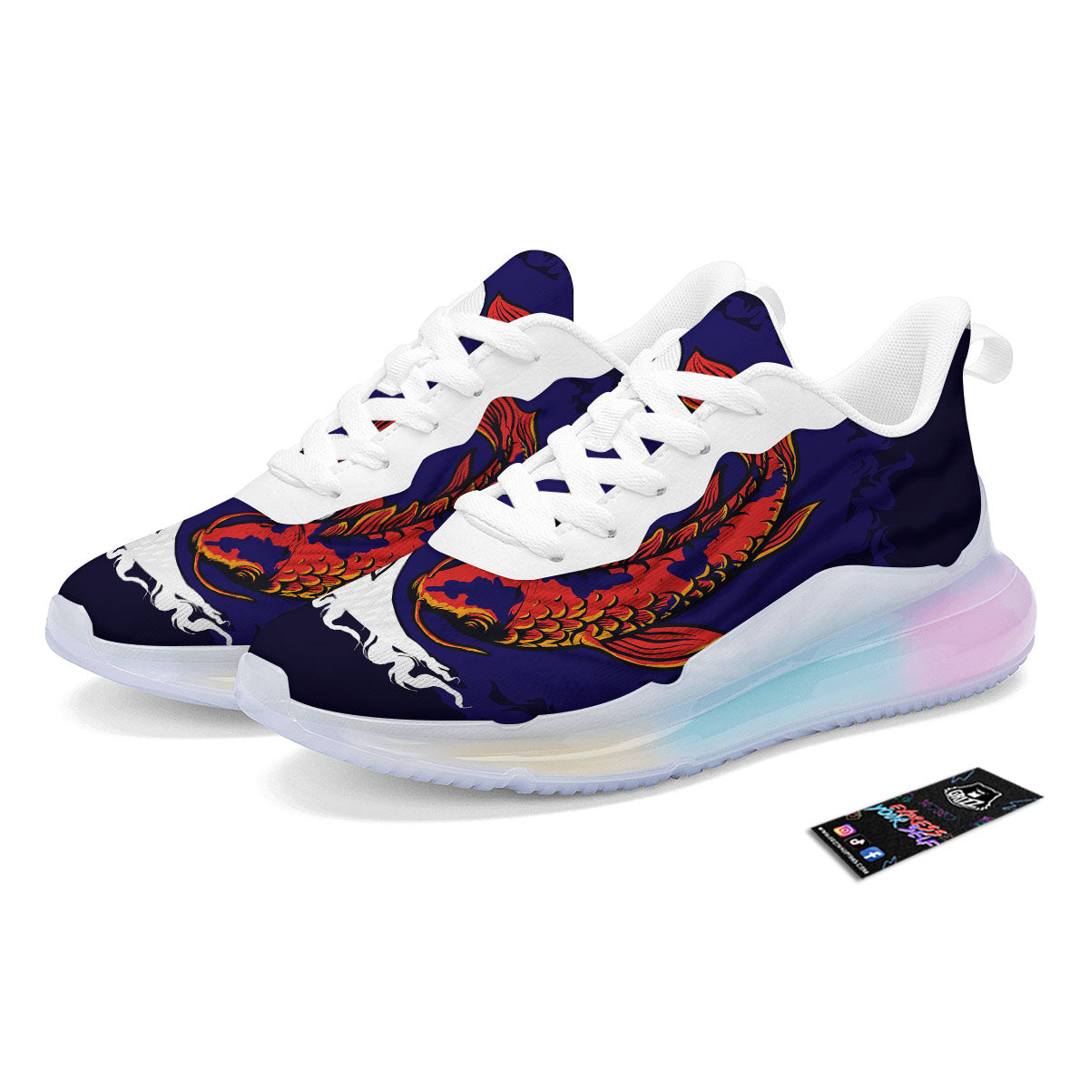 Carp Koi Fish Yin And Yang Print Running Sneakers-grizzshop
