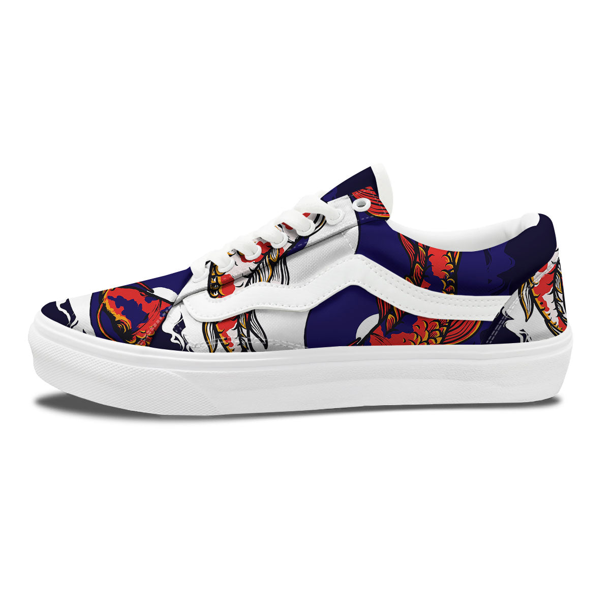 Carp Koi Fish Yin And Yang Print Skate Shoes-grizzshop