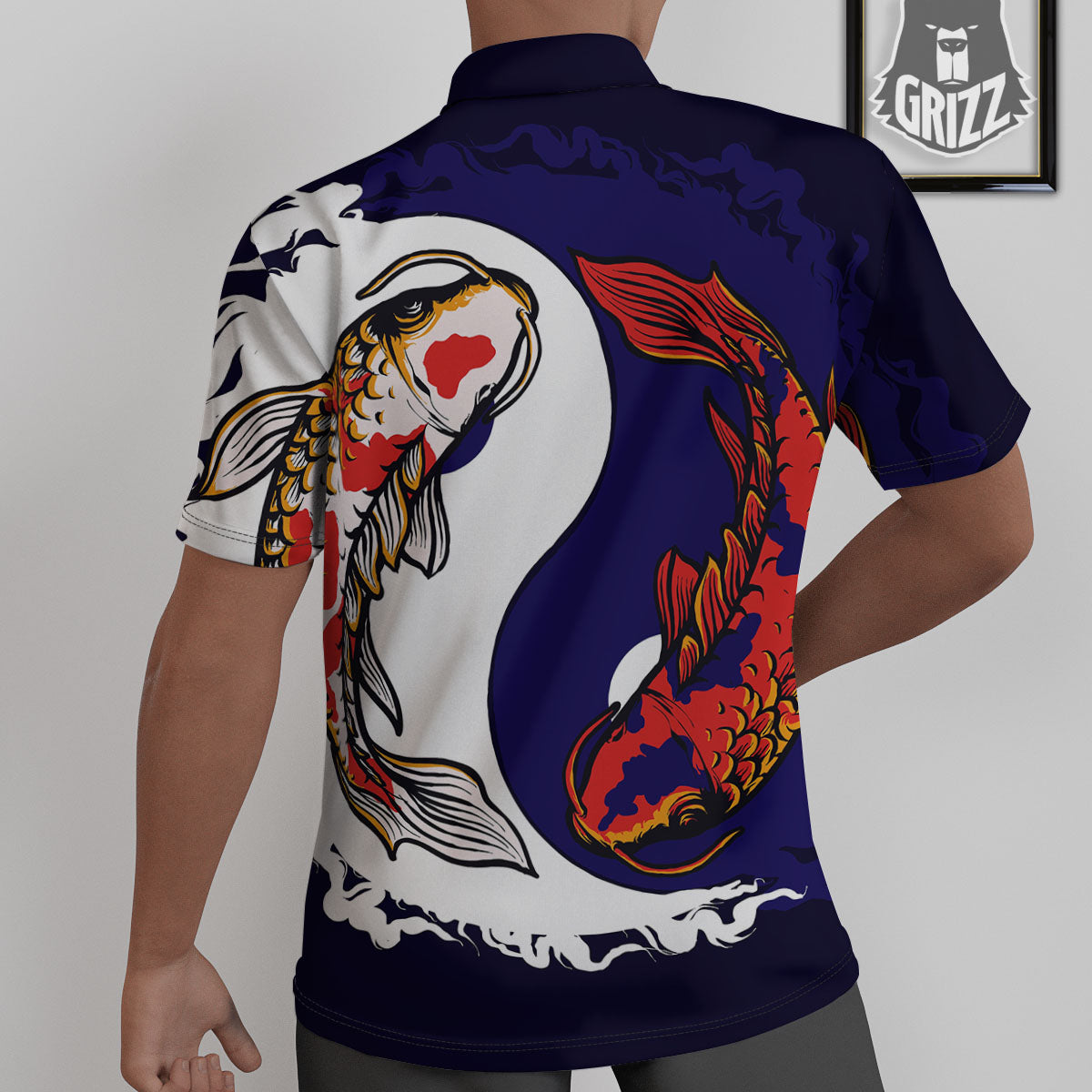 Carp Koi Fish Yin And Yang Print Untucked Shirts-grizzshop
