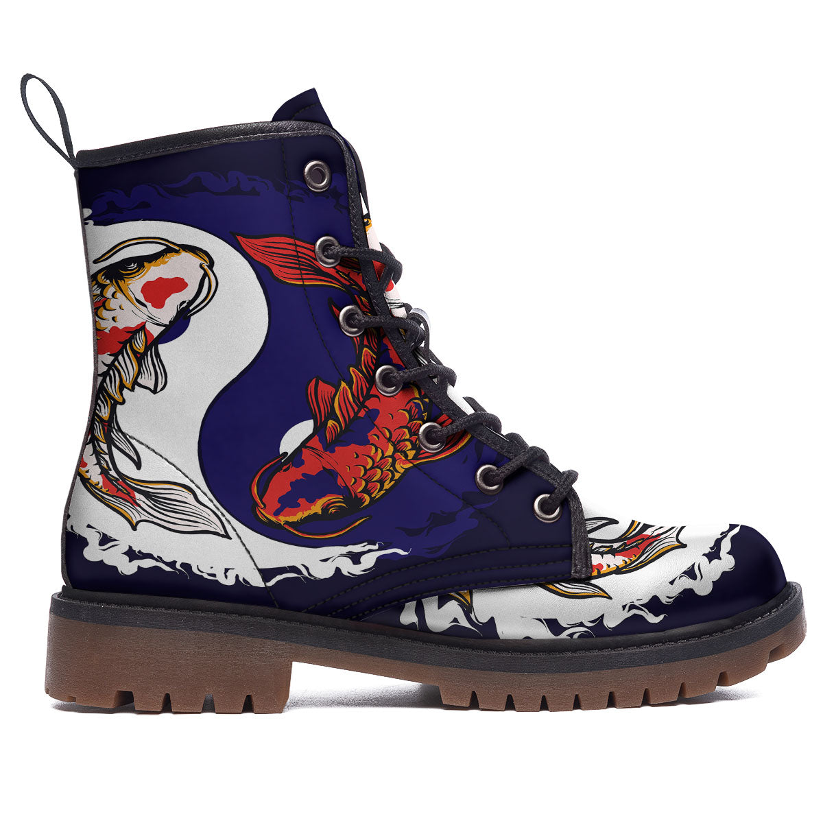 Carp Koi Fish Yin And Yang Print Work Boots-grizzshop
