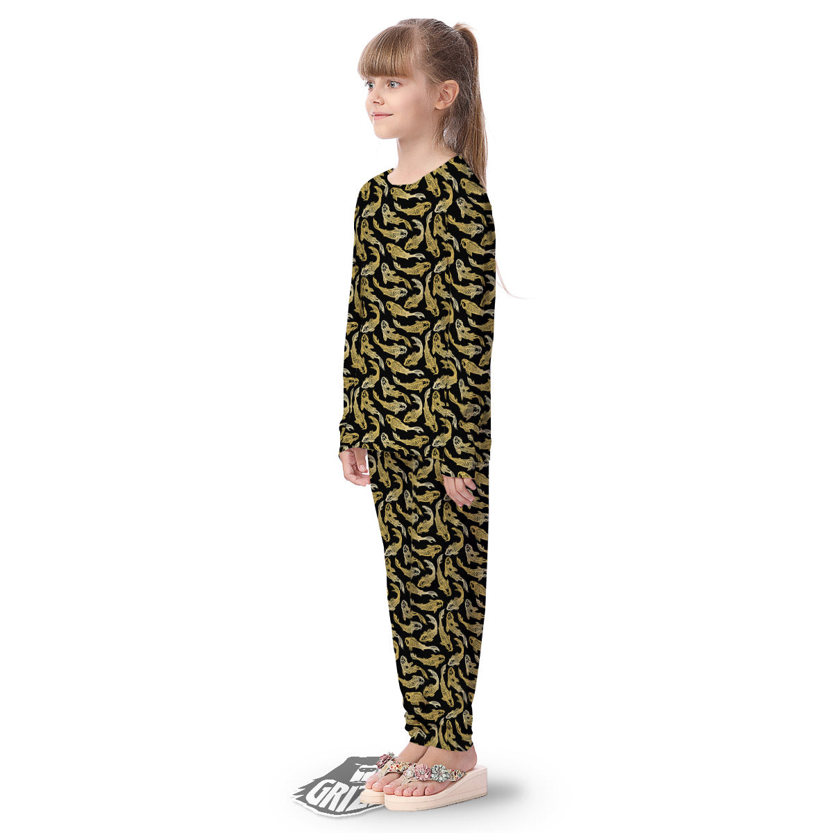 Carp Koi Golden Chinese Print Pattern Kid's Pajamas-grizzshop