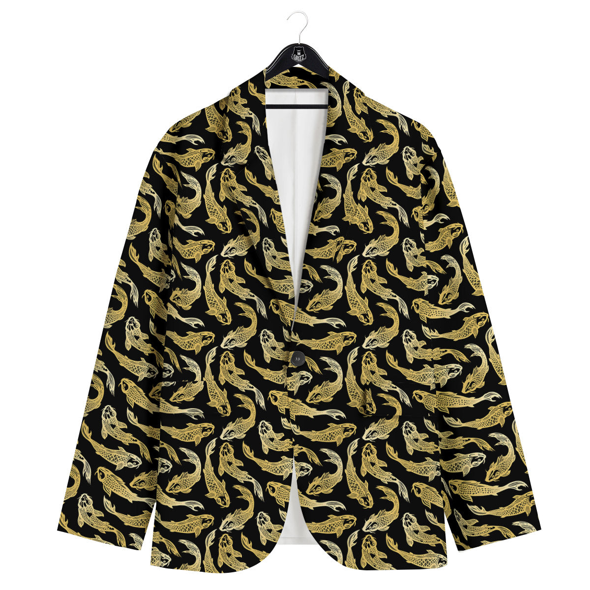 Carp Koi Golden Chinese Print Pattern Men's Sport Coat-grizzshop