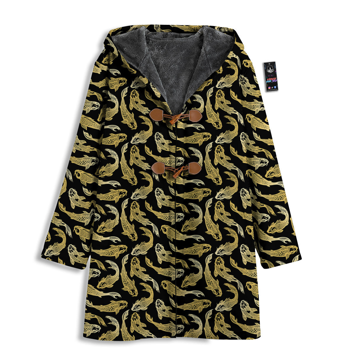 Carp Koi Golden Chinese Print Pattern Men's Windbreaker Jacket-grizzshop