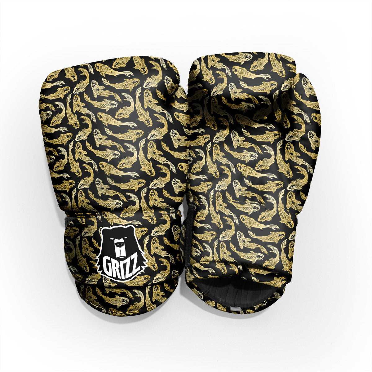 Carp Koi Golden Chinese Print Pattern Pro Boxing Glove