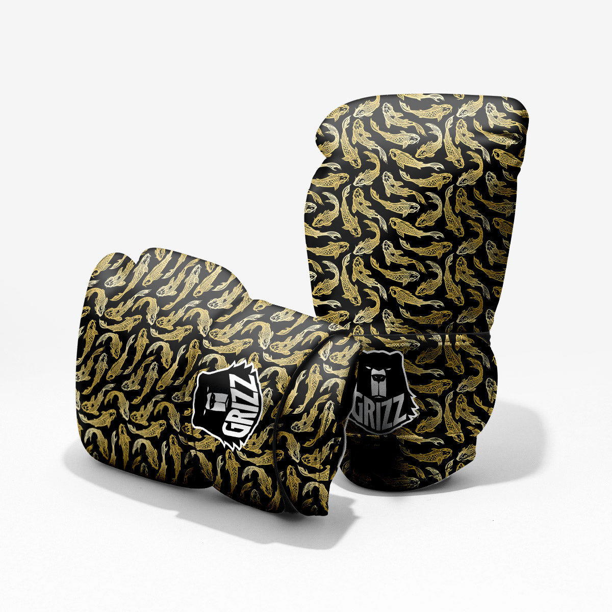 Carp Koi Golden Chinese Print Pattern Pro Boxing Glove