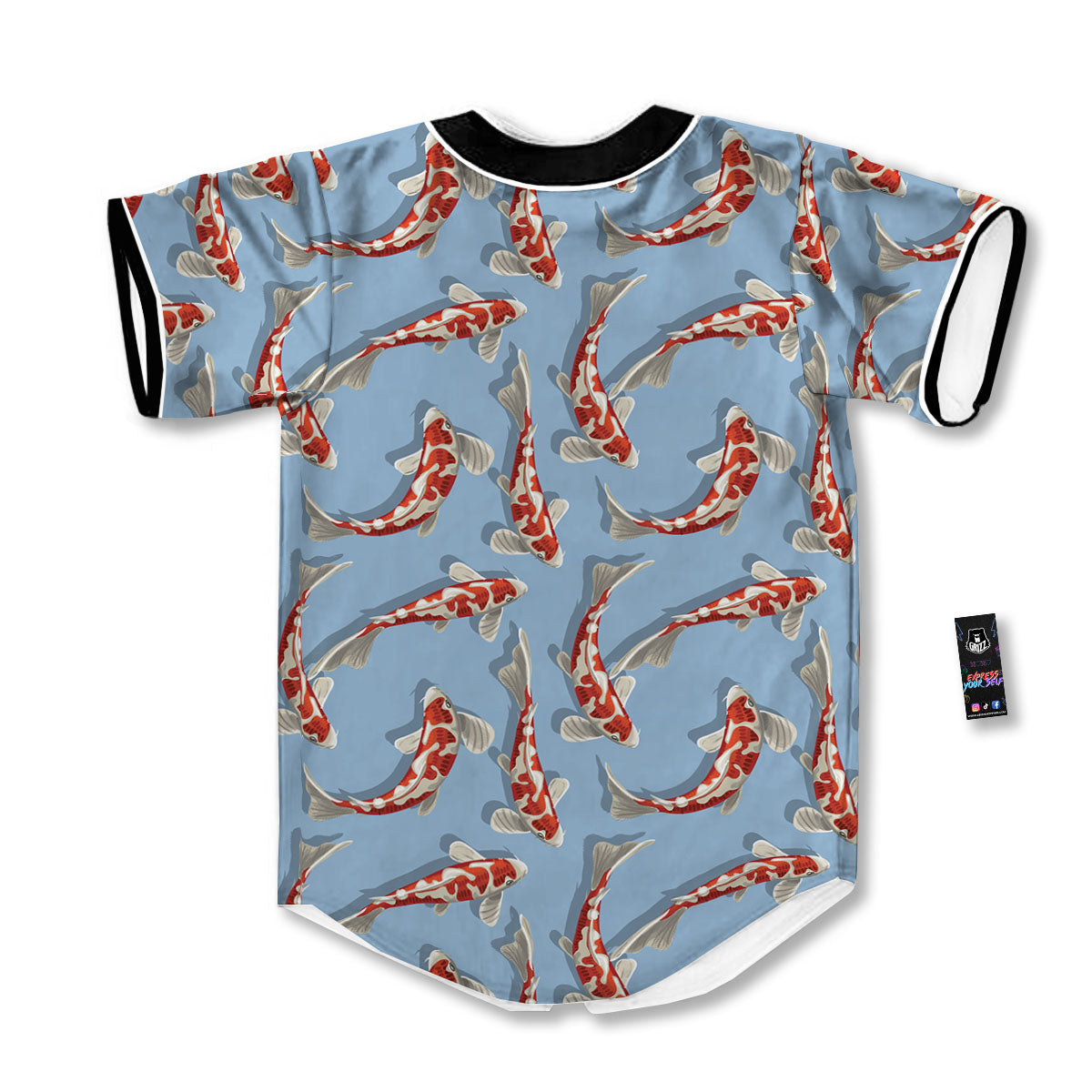 Carp Koi Print Pattern Baseball Jersey-grizzshop