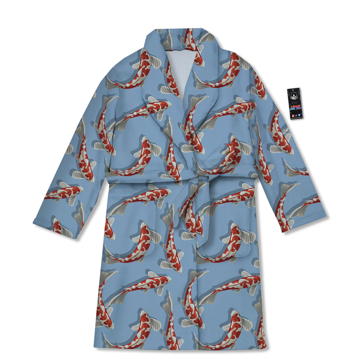 Carp Koi Print Pattern Bathrobe-grizzshop