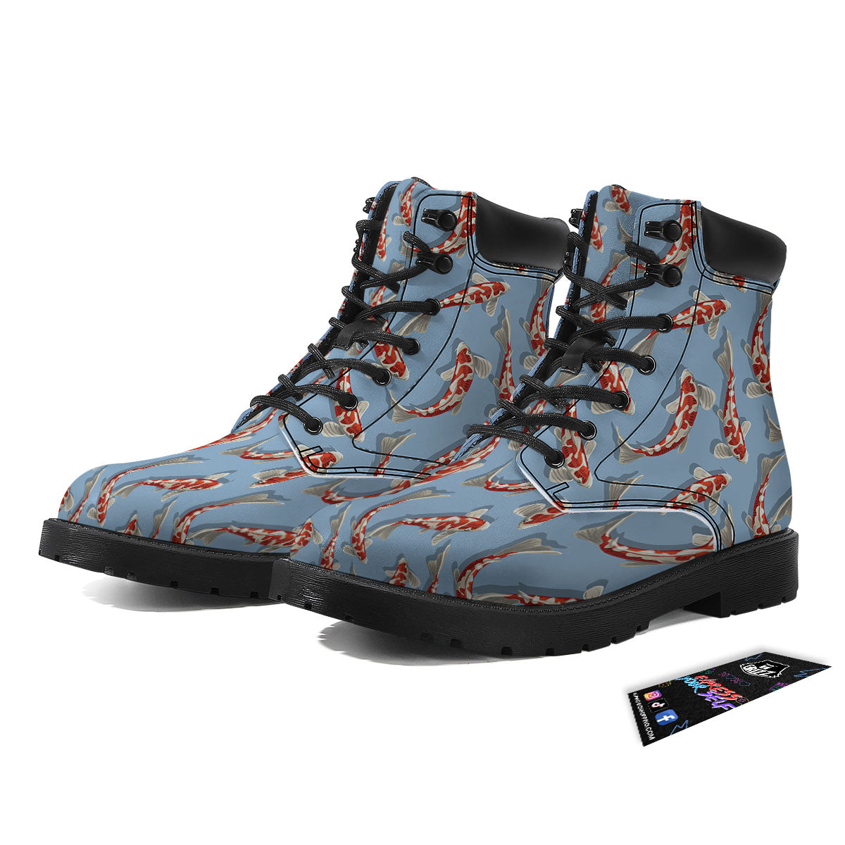 Carp Koi Print Pattern Boots-grizzshop