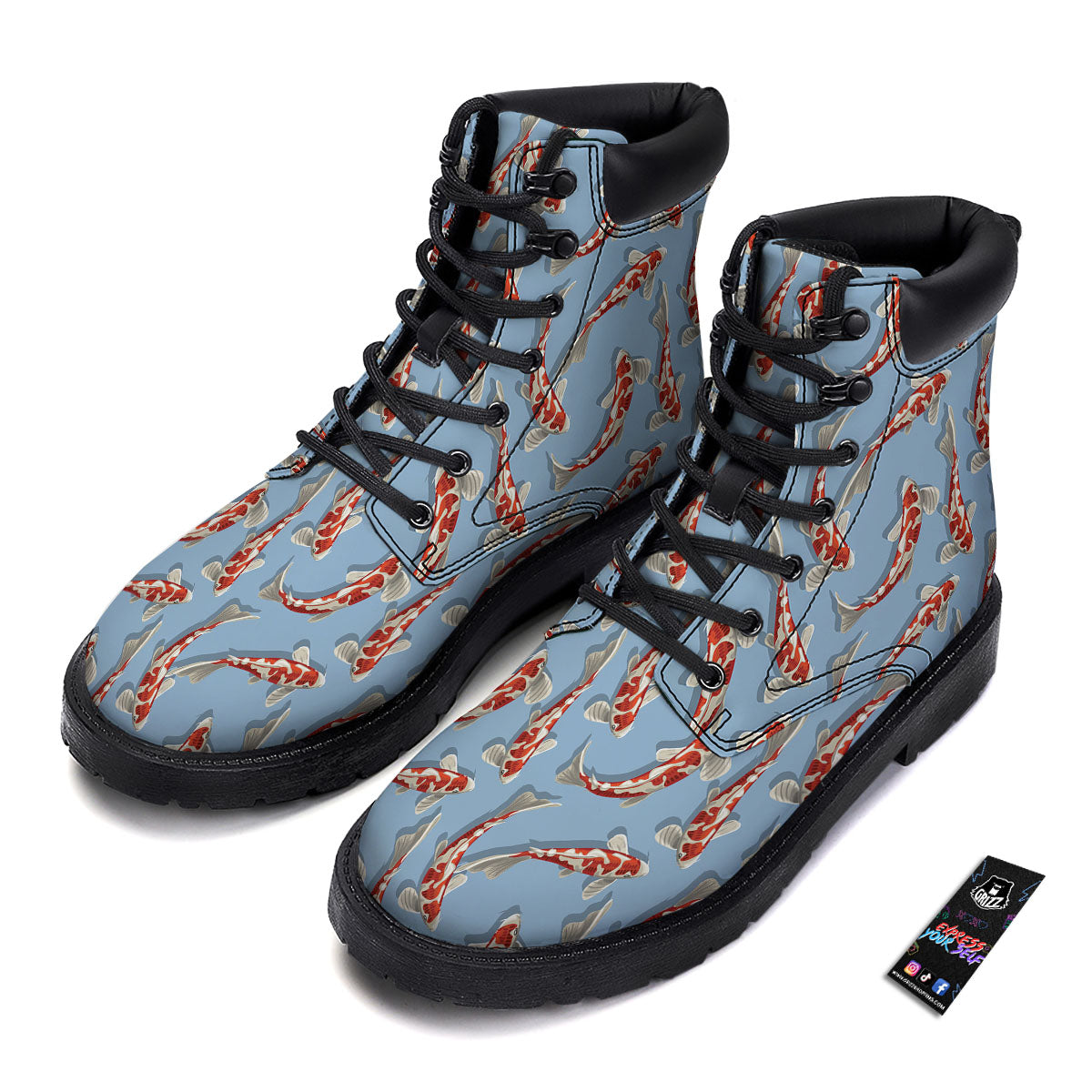 Carp Koi Print Pattern Boots-grizzshop