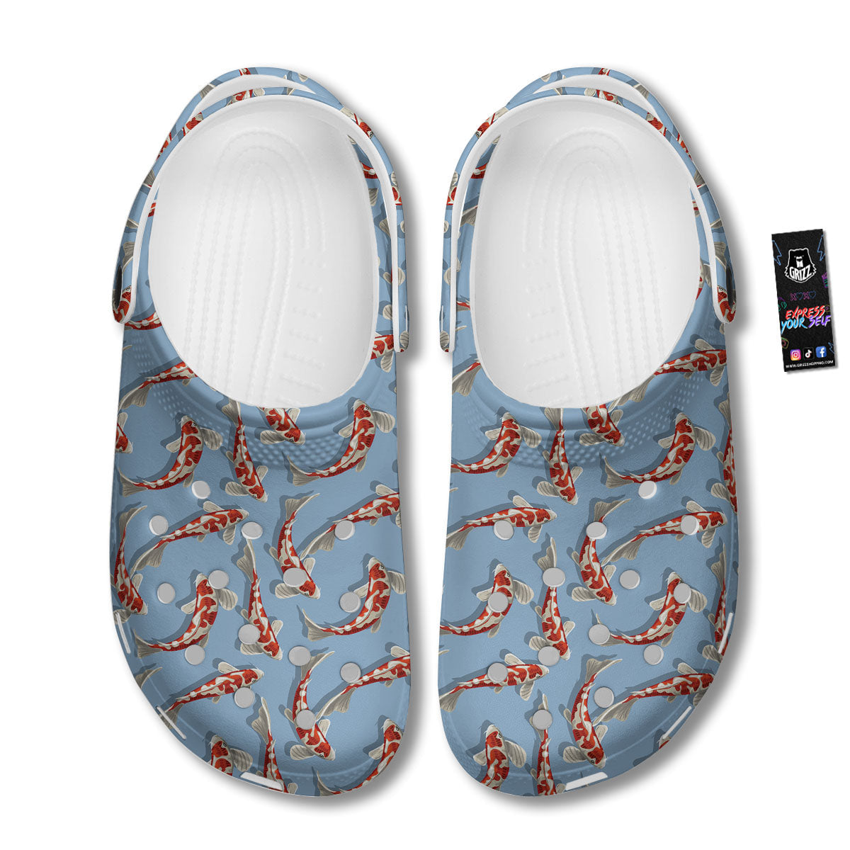 Carp Koi Print Pattern Clog-grizzshop