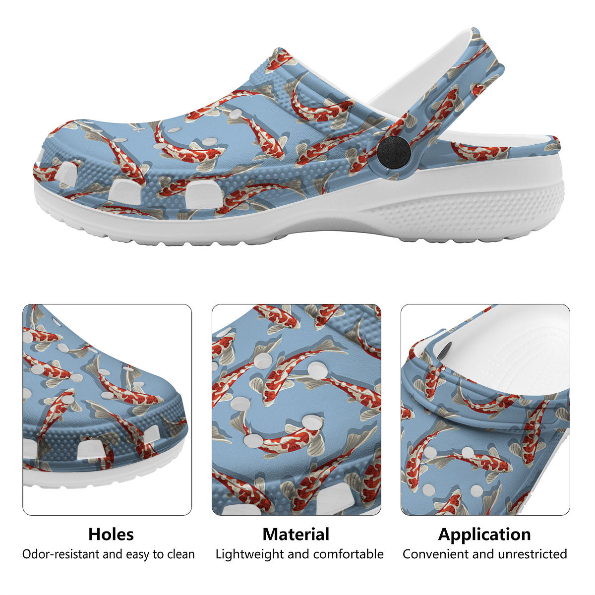 Carp Koi Print Pattern Clog-grizzshop