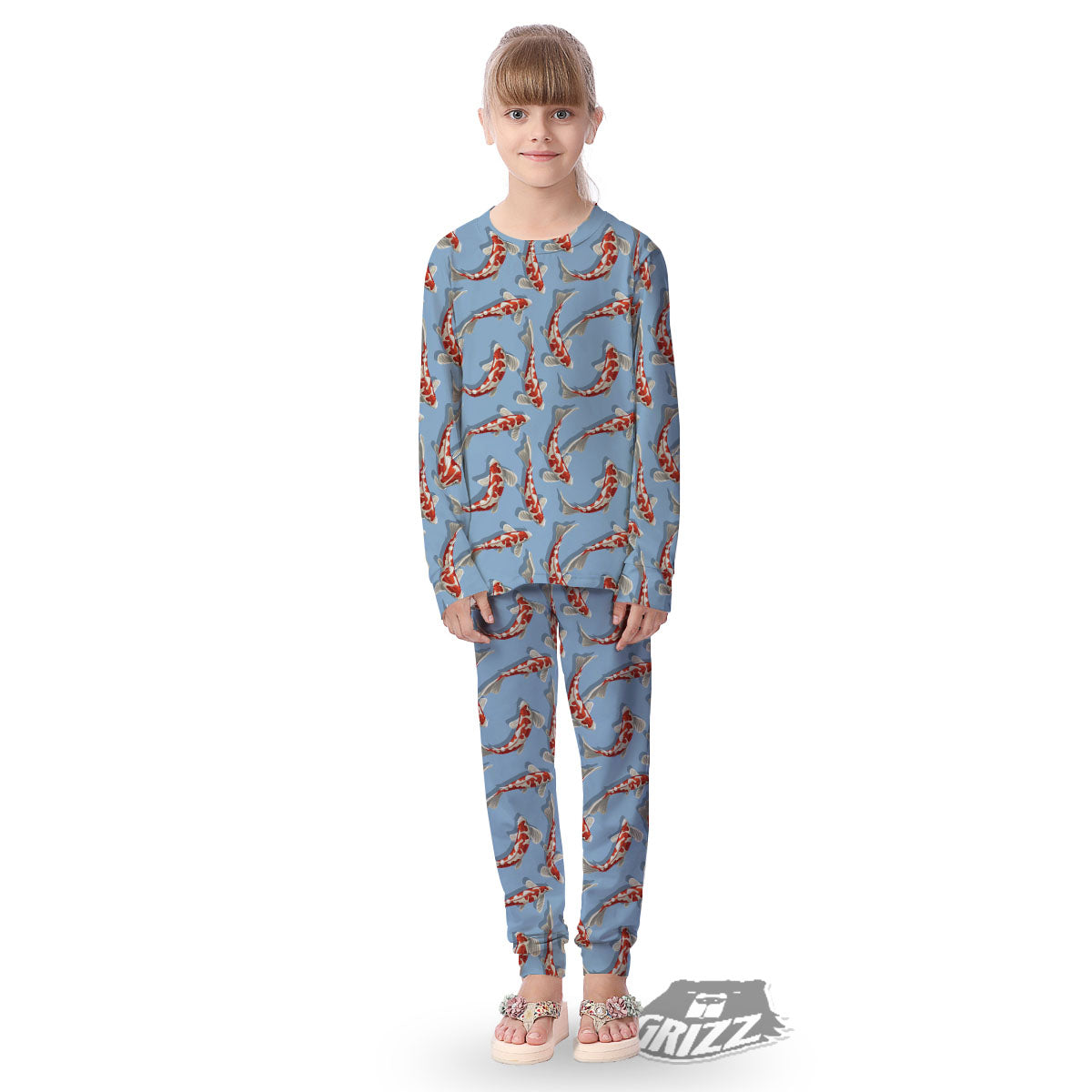 Carp Koi Print Pattern Kid's Pajamas-grizzshop