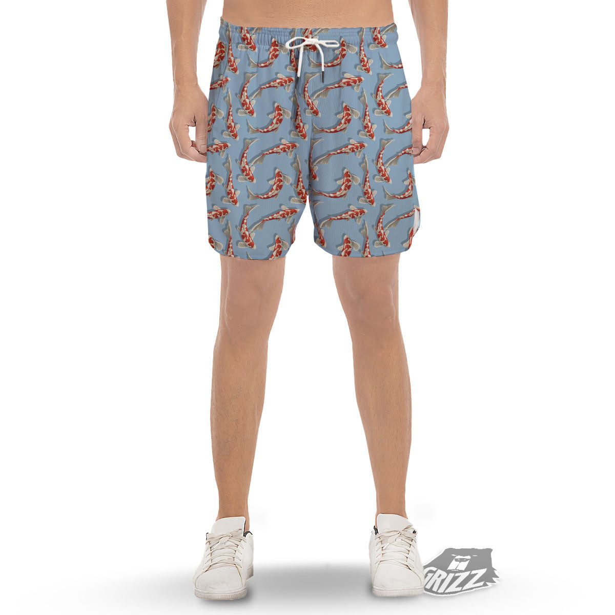 Carp Koi Print Pattern Men's Gym Shorts-grizzshop