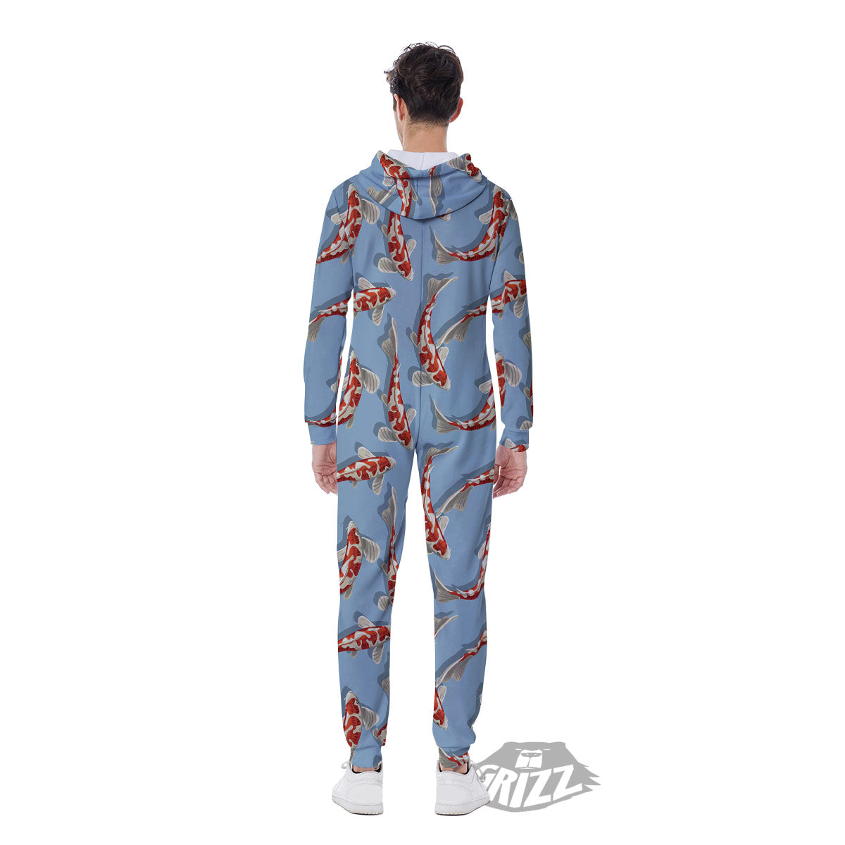 Carp Koi Print Pattern Men's Jumpsuit-grizzshop