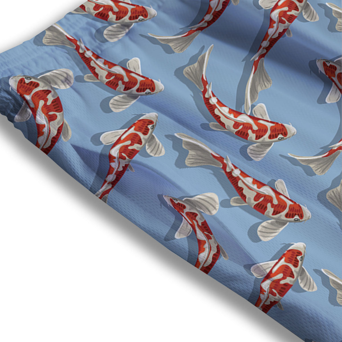 Carp Koi Print Pattern Mesh Shorts