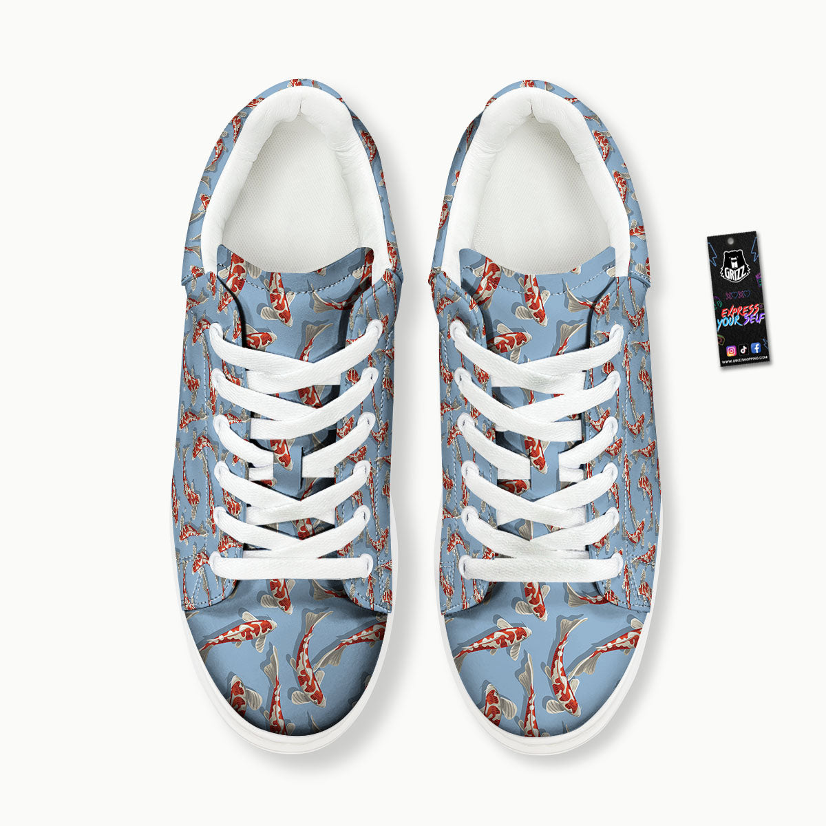 Carp Koi Print Pattern Platform Shoes-grizzshop