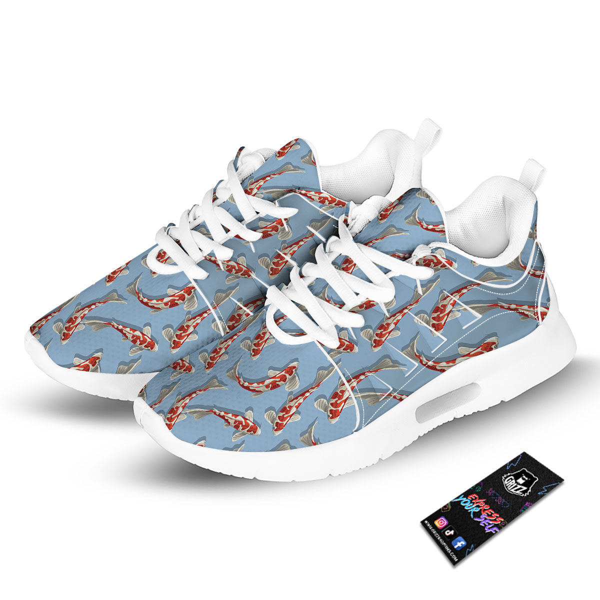 Carp Koi Print Pattern Tennis Shoes-grizzshop