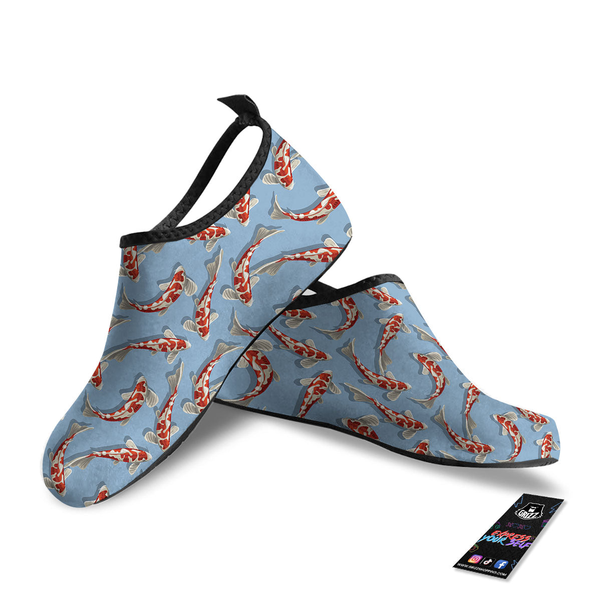 Carp Koi Print Pattern Water Shoes-grizzshop
