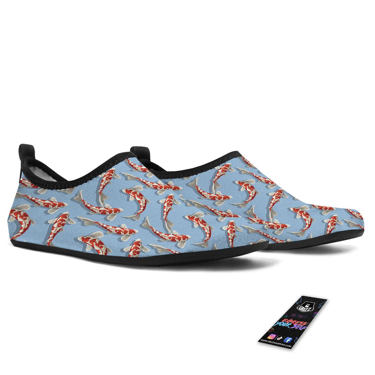 Carp Koi Print Pattern Water Shoes-grizzshop