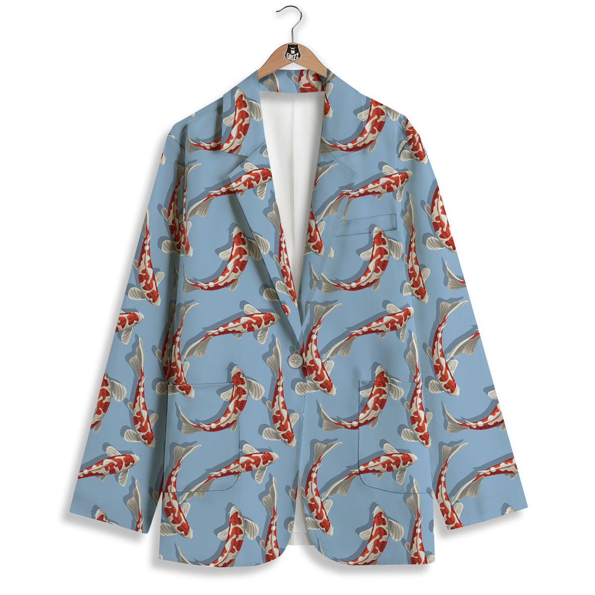 Carp Koi Print Pattern Women's Blazer-grizzshop