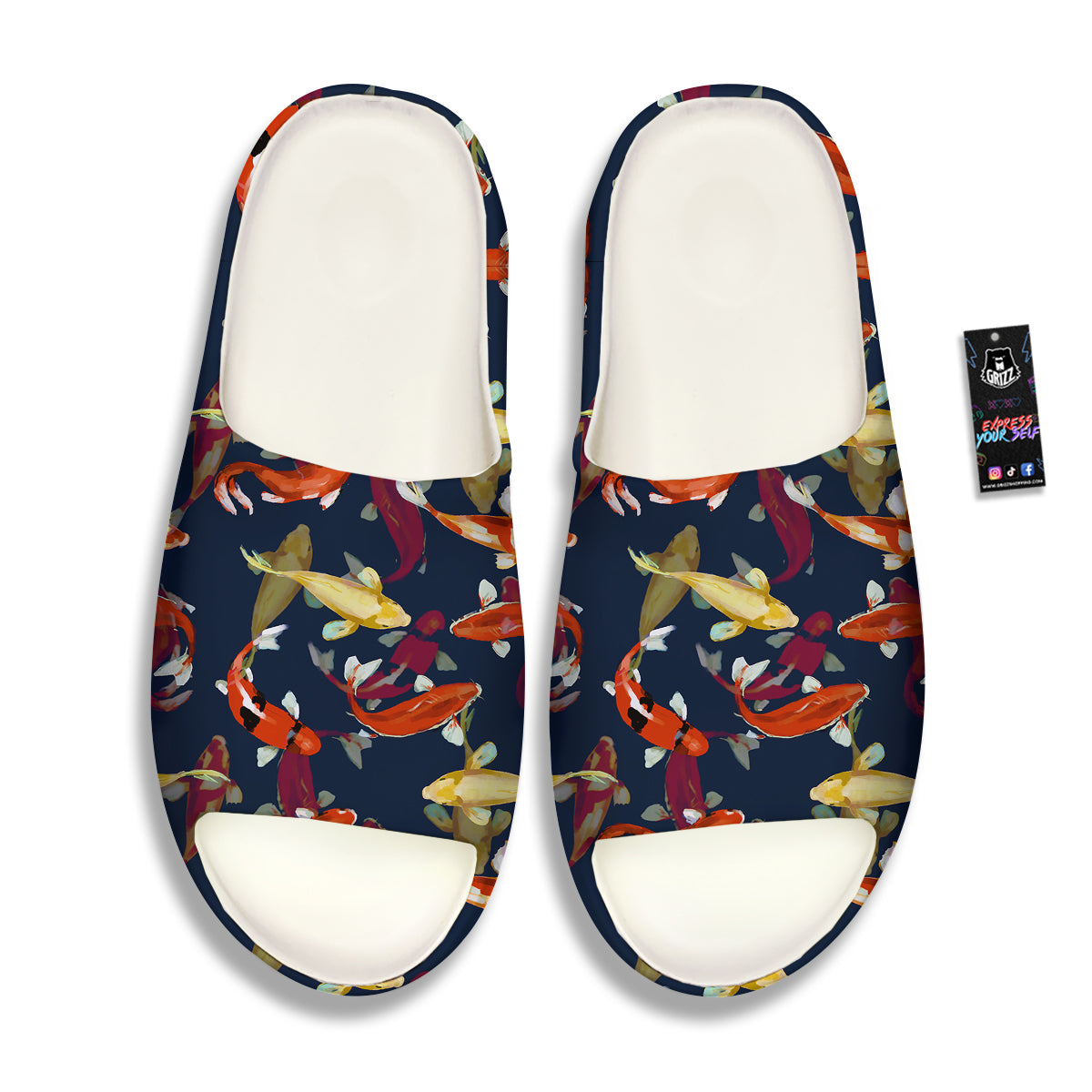 Carp Fish Koi Watercolor Print Pattern Sandals-grizzshop