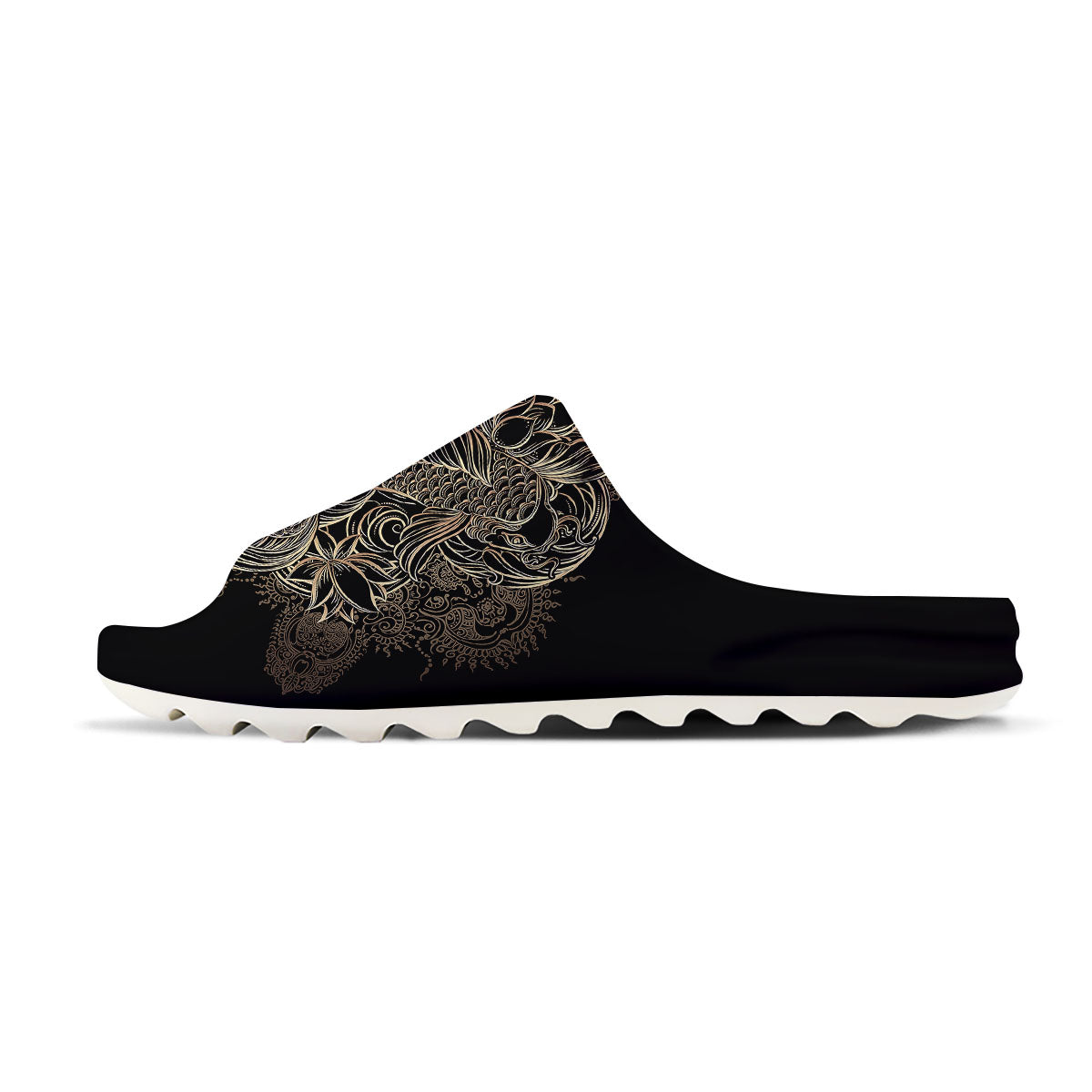 Carp Koi Fish Gold Print Sandals-grizzshop