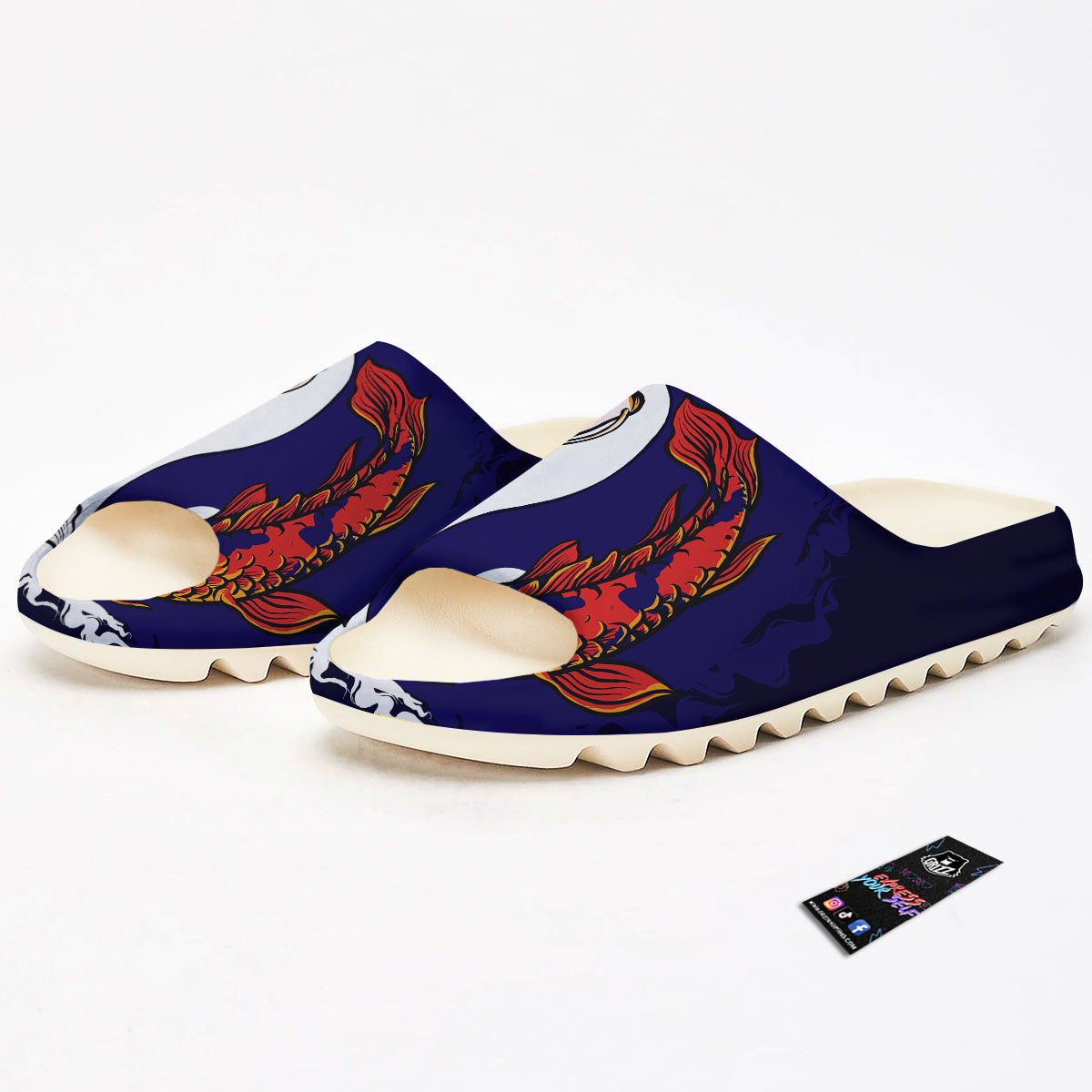 Carp Koi Fish Yin And Yang Print Sandals-grizzshop