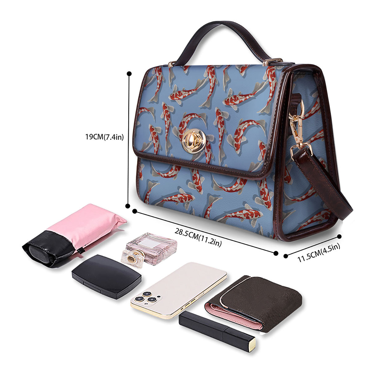 Carp Koi Print Pattern Women's Satchel Bag