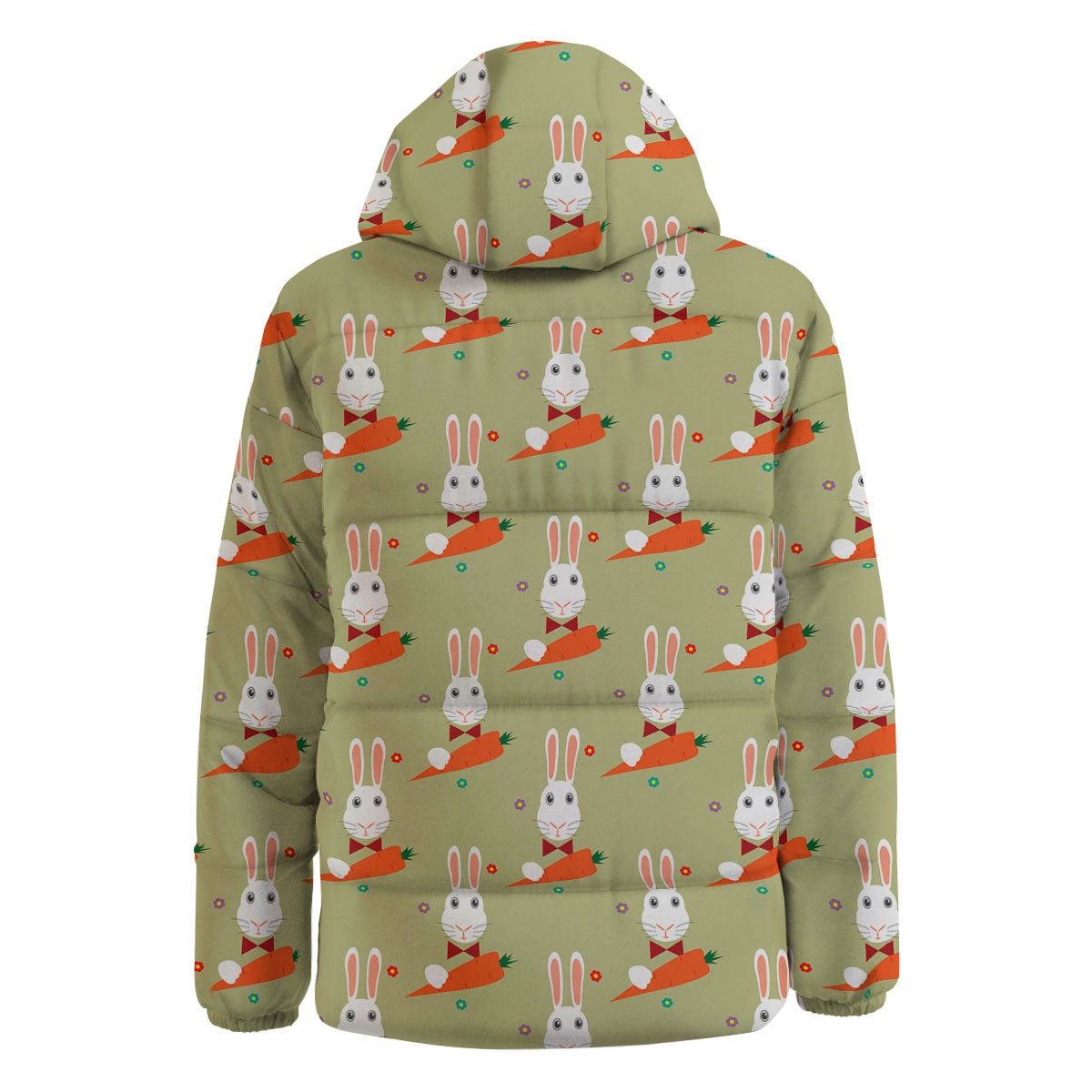 Carrot And Rabbit Print Pattern Down Jacket-grizzshop