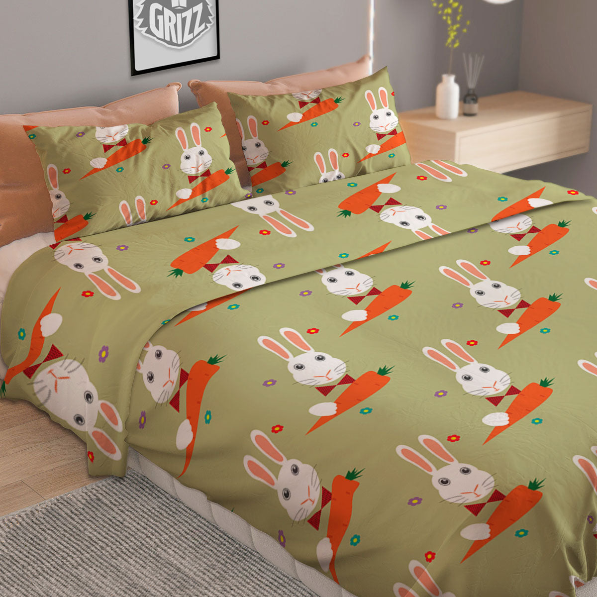 Buffalo Plaid White Pink And Green Print Pattern Duvet Cover Bedding Set