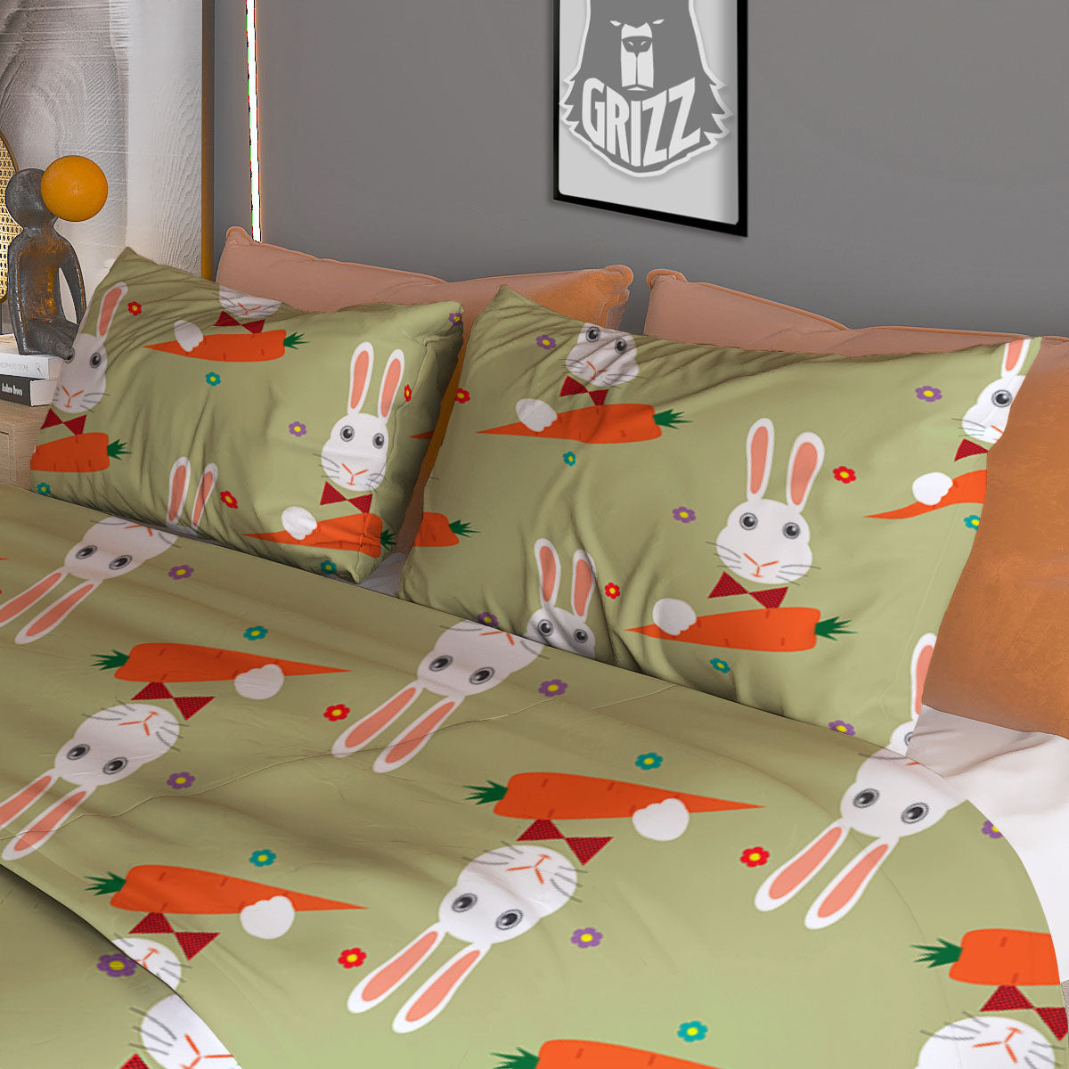 Buffalo Plaid White Pink And Green Print Pattern Duvet Cover Bedding Set