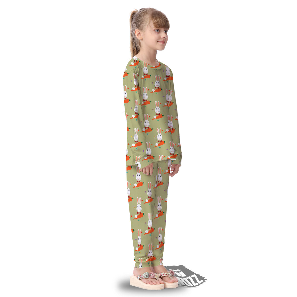 Carrot And Rabbit Print Pattern Kid's Pajamas-grizzshop