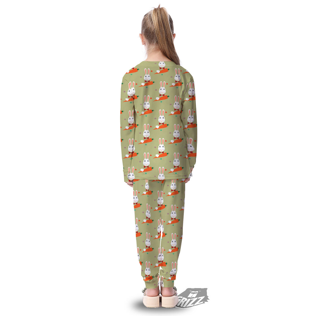 Carrot And Rabbit Print Pattern Kid's Pajamas-grizzshop