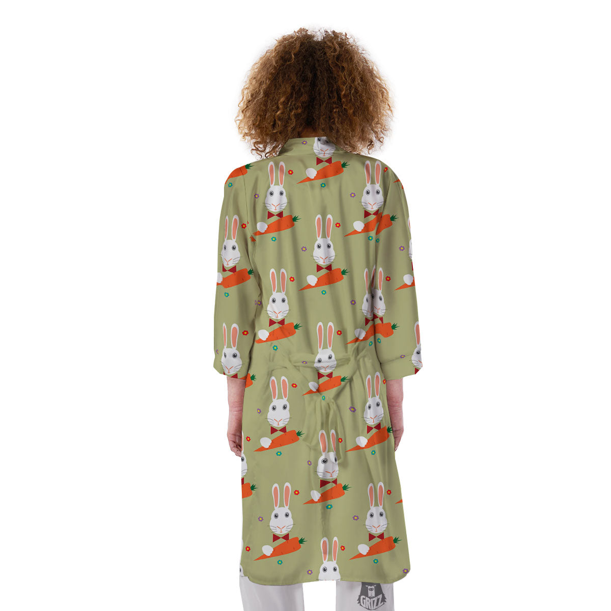 Carrot And Rabbit Print Pattern Kimono-grizzshop