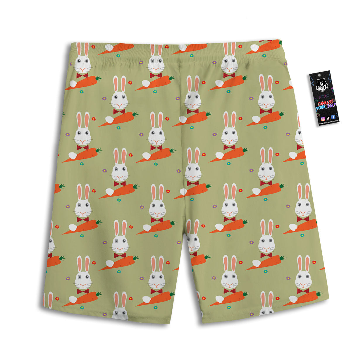 Carrot And Rabbit Print Pattern Men's Athletic Shorts
