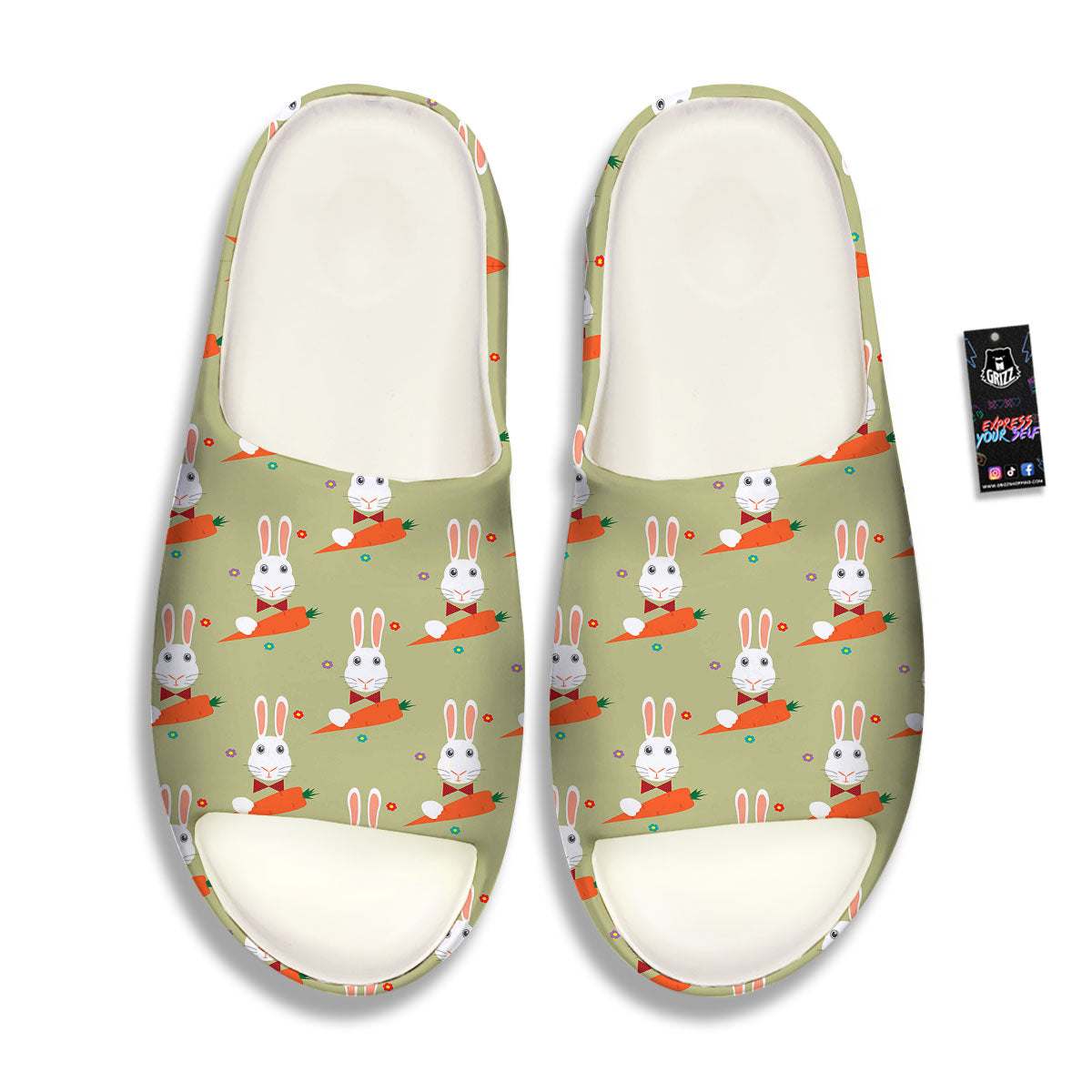 Carrot And Rabbit Print Pattern Sandals-grizzshop