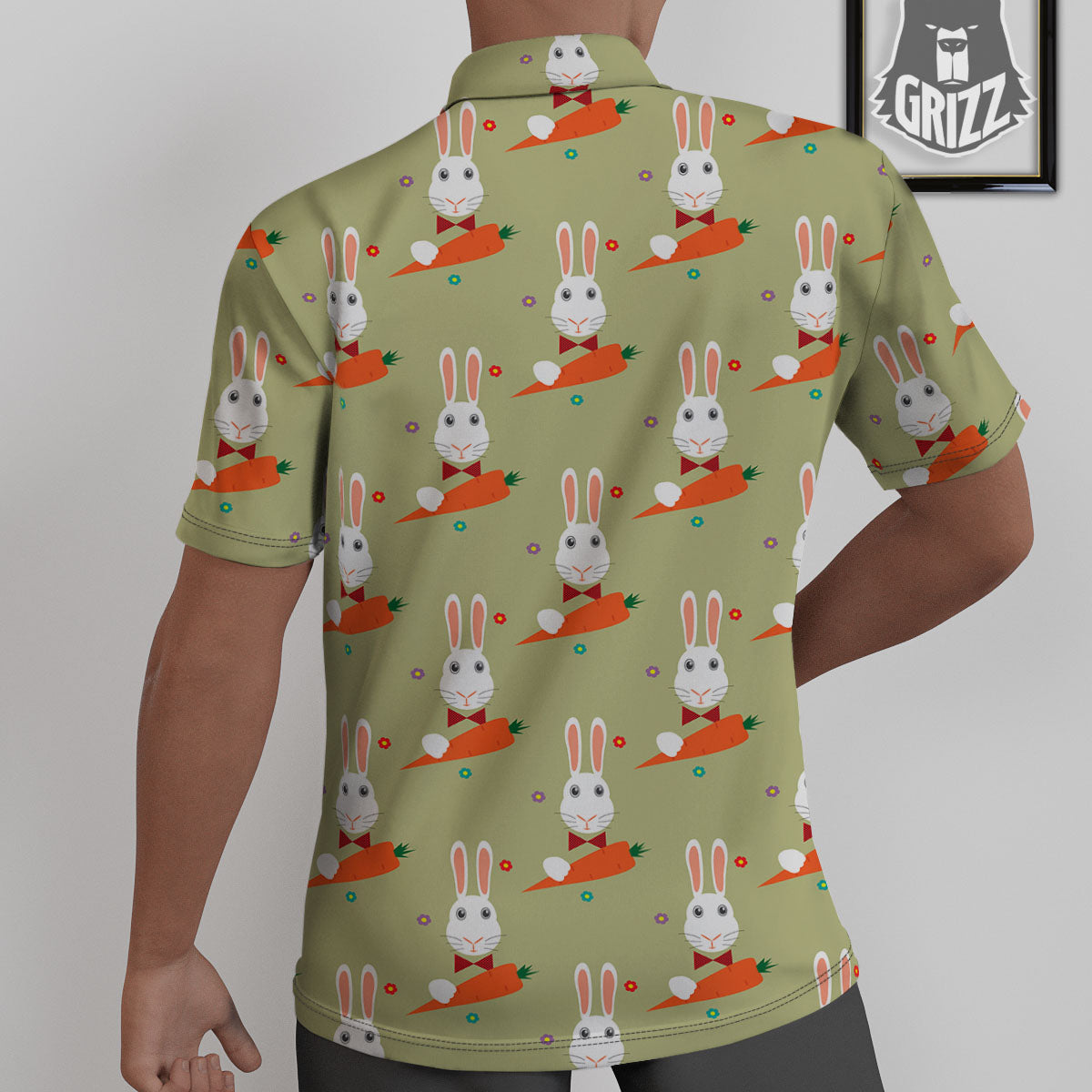 Carrot And Rabbit Print Pattern Untucked Shirts-grizzshop
