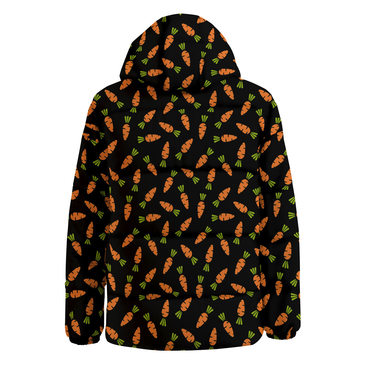 Carrot Black Print Pattern Down Jacket-grizzshop