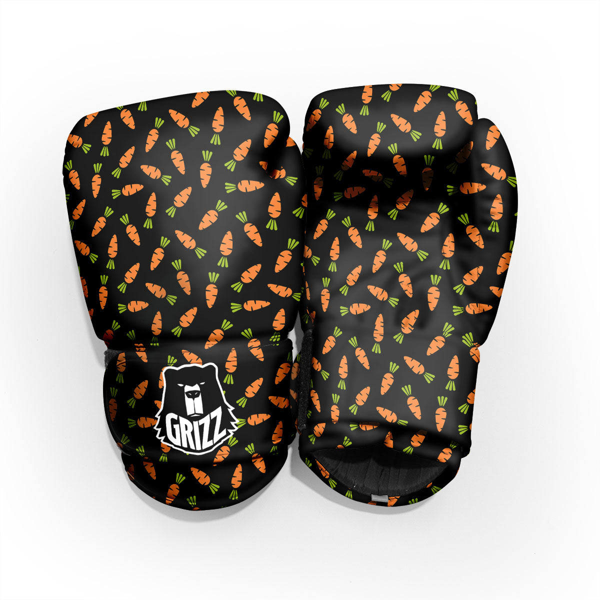 Carrot Black Print Pattern Pro Boxing Glove