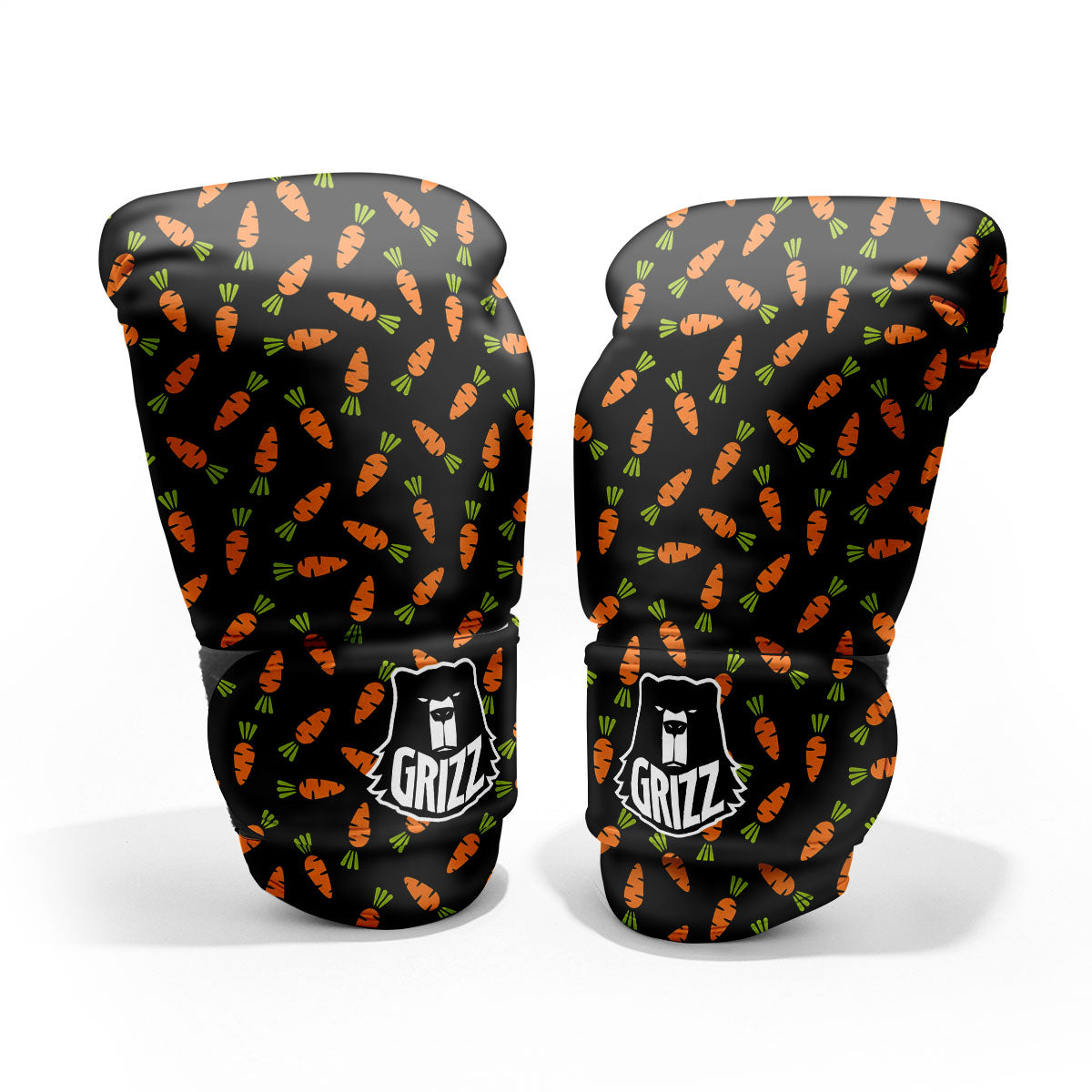 Carrot Black Print Pattern Pro Boxing Glove