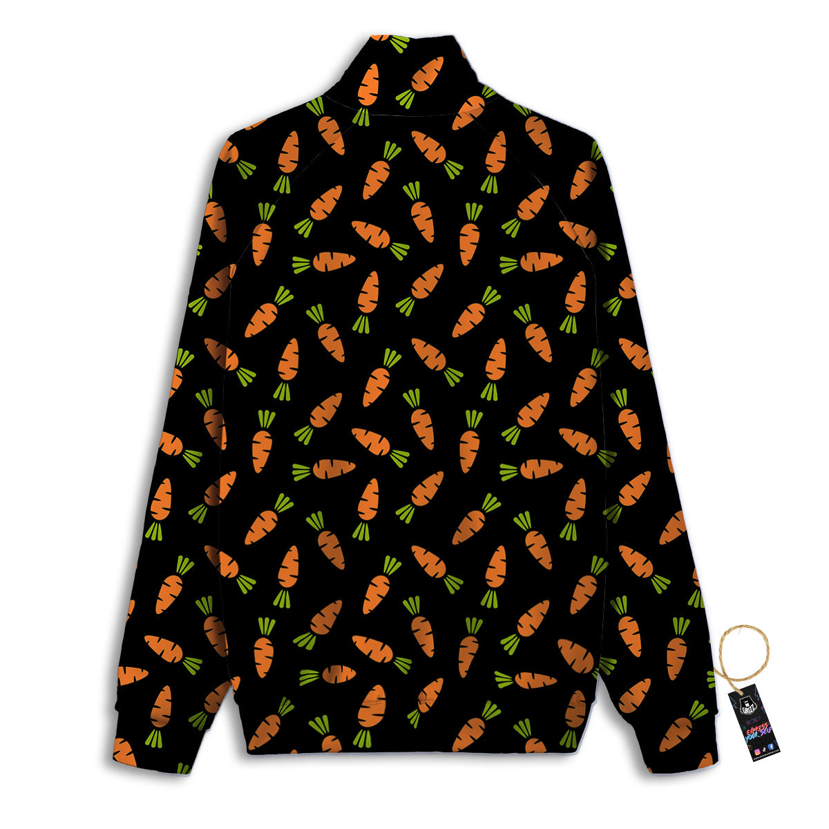 Carrot Black Print Pattern Track Jacket-grizzshop