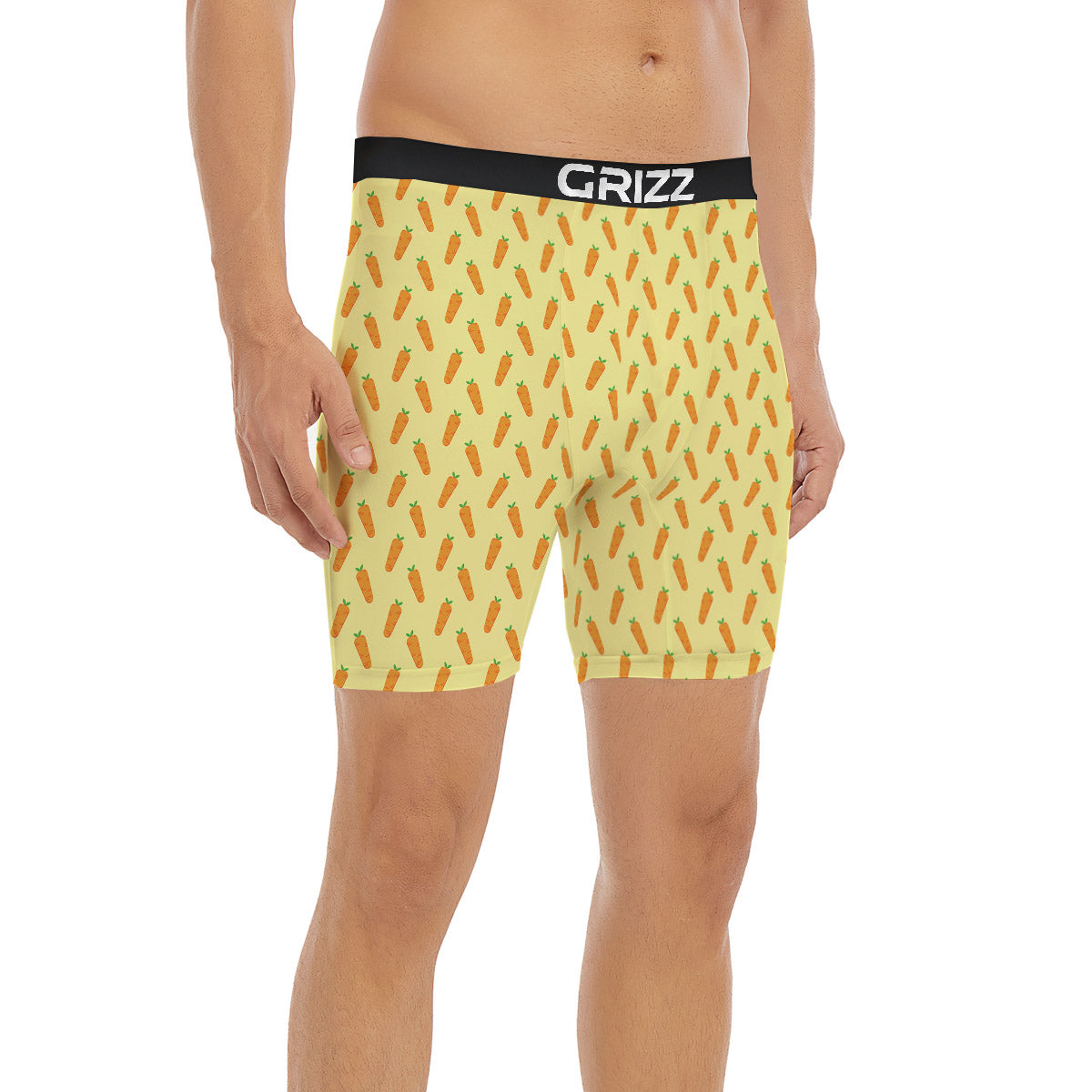 Carrot Cartoon Print Pattern Boxer Briefs-grizzshop