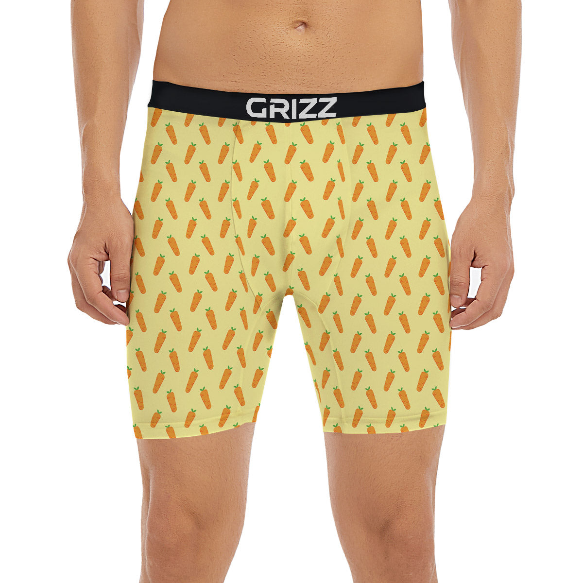 Carrot Cartoon Print Pattern Boxer Briefs-grizzshop