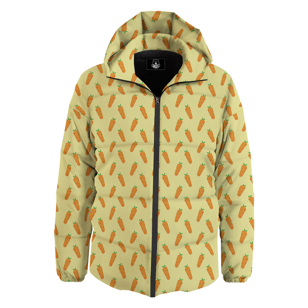 Carrot Cartoon Print Pattern Down Jacket-grizzshop
