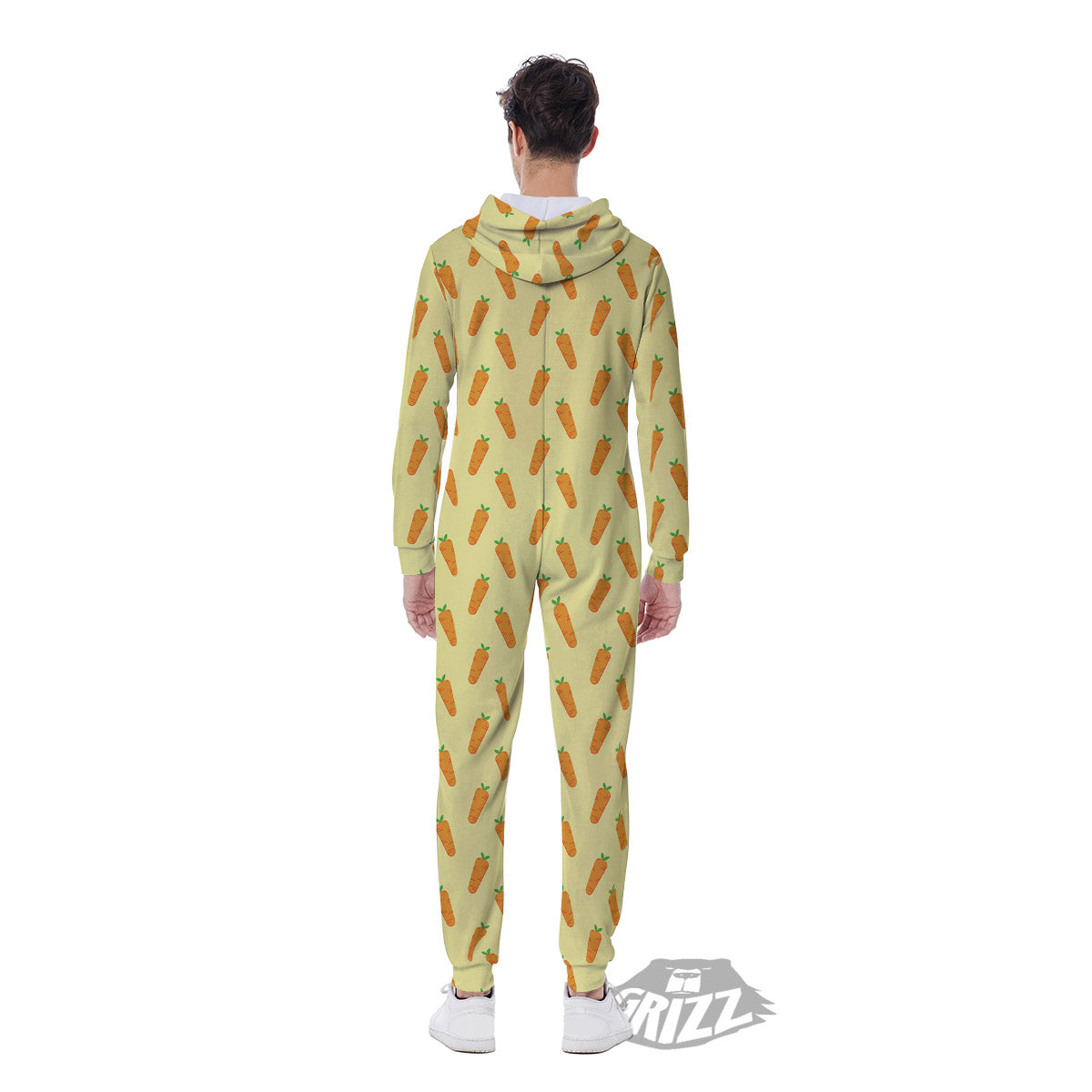 Carrot Cartoon Print Pattern Men's Jumpsuit-grizzshop