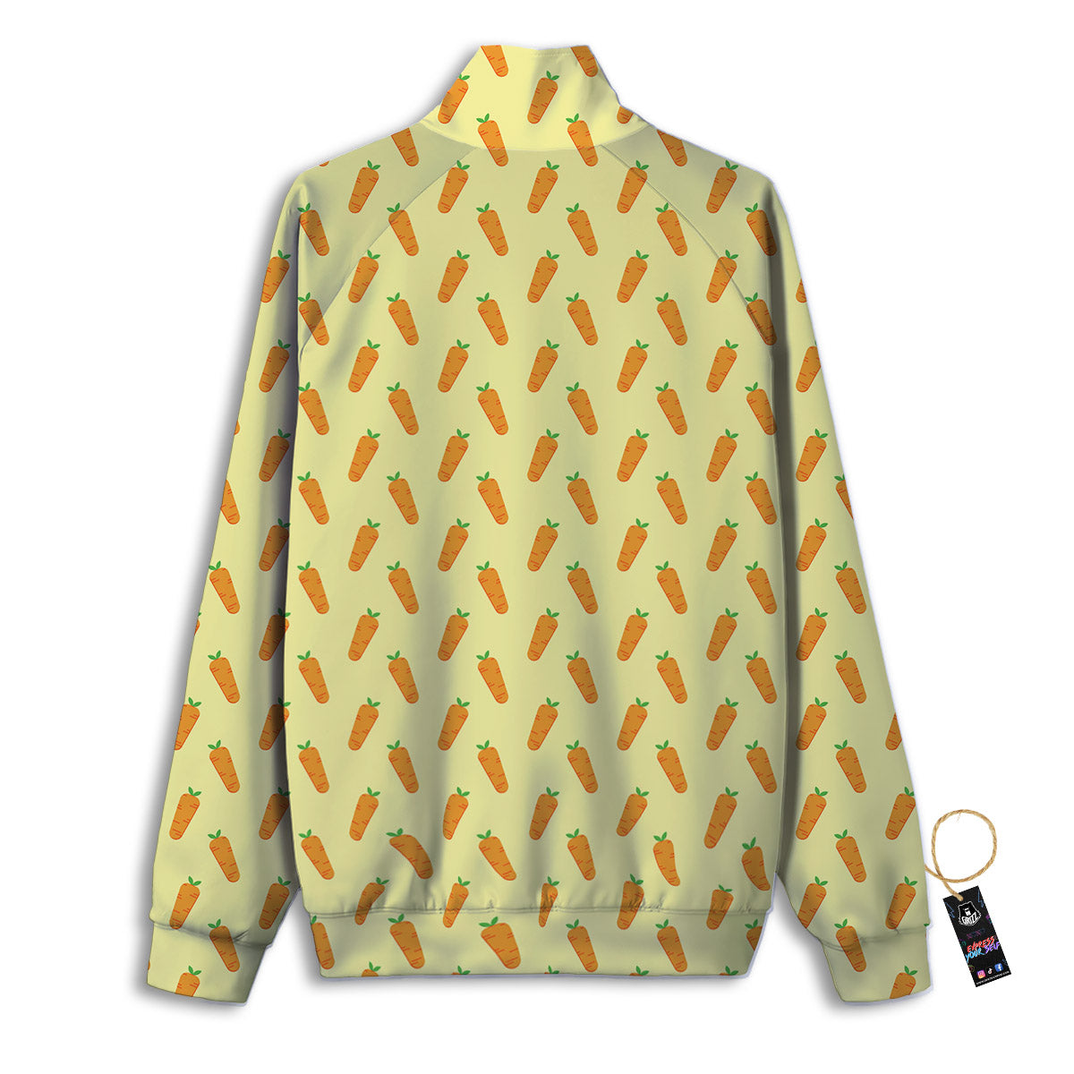 Carrot Cartoon Print Pattern Track Jacket-grizzshop