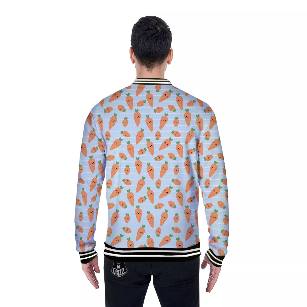Carrot Cute Print Pattern Baseball Jacket-grizzshop