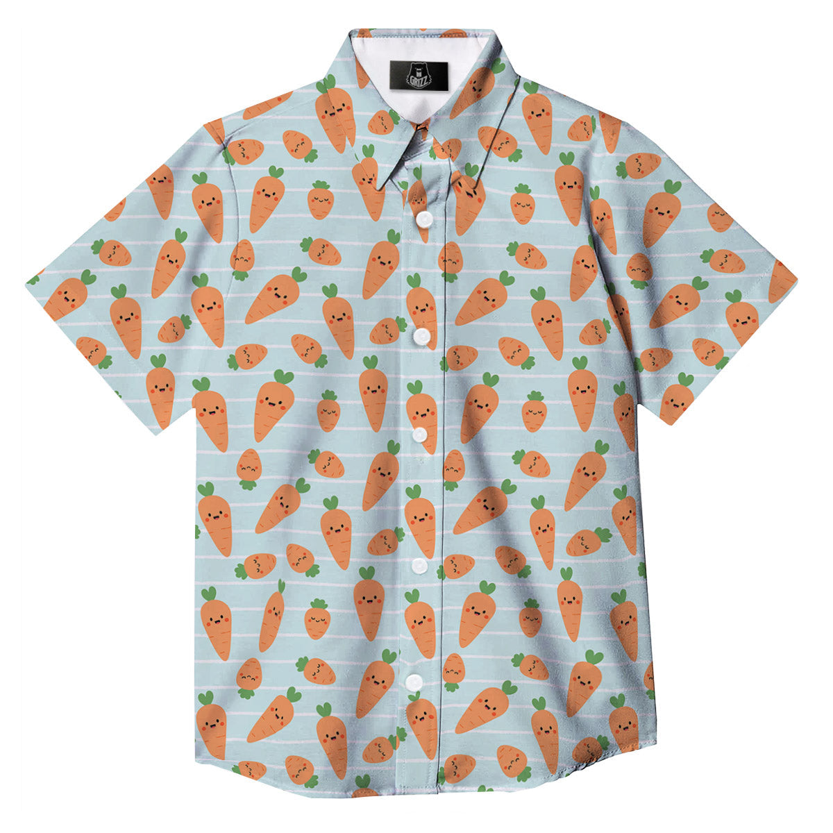 Carrot Cute Print Pattern Button Up Shirt-grizzshop